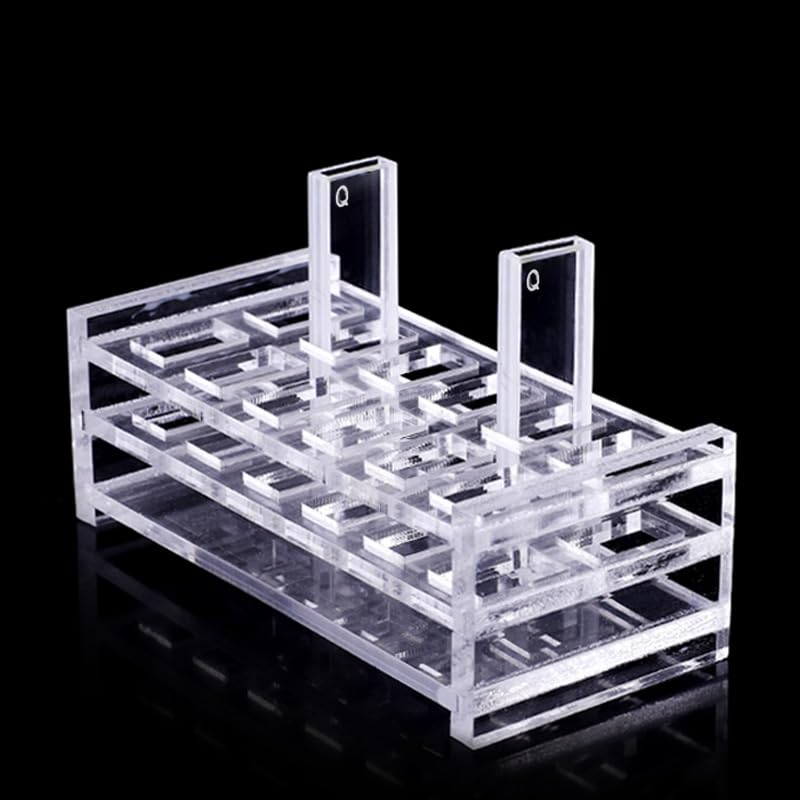 2 cubetas de cuarzo con tapa, longitud de trayectoria de 2 mm, JGS1 for espectrofotómetro de laboratorio.(Frit sintering)