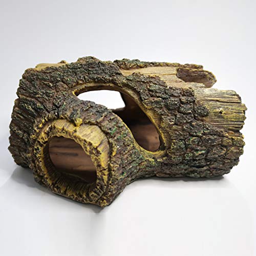 Capetsma - Decoración para acuario de peces Betta, resina para decoración de peces, tronco de árbol con agujeros Cover