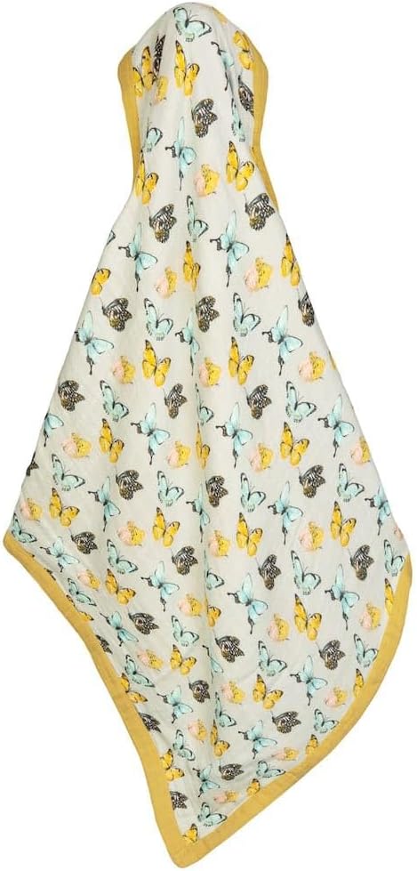 Milkbarn Muslin Baby Blanket - 36" x 36" Large Lovey Blanket for Babies - Cozy & Comforting Lovey for Boys & Girls (Butterfly)