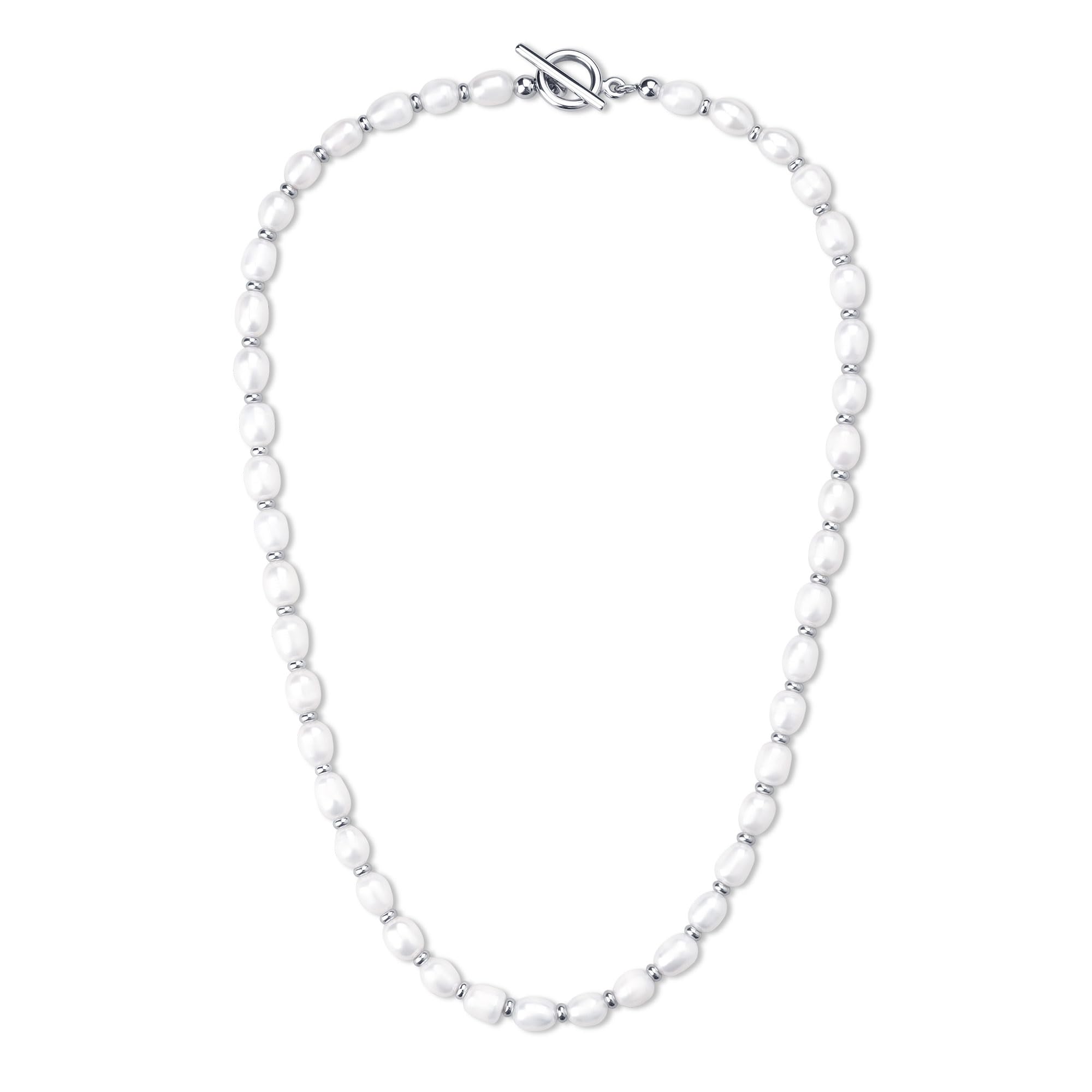 COAI Collar de Perlas Naturales para Hombre