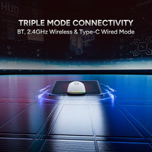 Image of KARNAGE by EVM Templar Tri-Mode Wireless RGB Gaming Mouse | 16000 DPI | 65g Lightweight | BT + 2.4G + Wired | 14 RGB Modes | Advance Software | 1000Hz Polling | PC /Mac | White | 2 Years Warranty