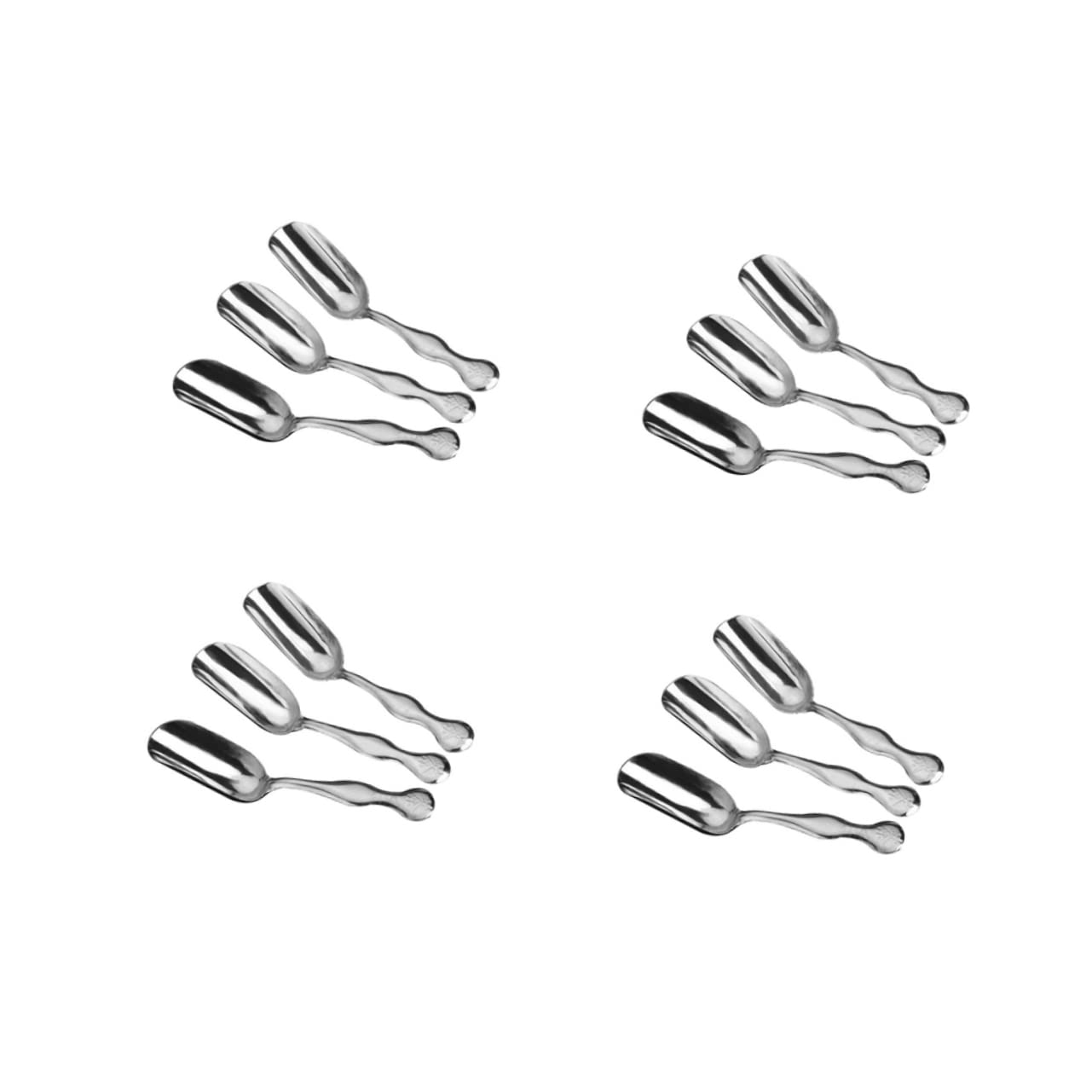 Healifty 20PCS Stainless Steel Tea Spoons Creative Food Serving Scoop Kitchen Utensils for Home Restaurant Lightweight for Mixing Serving Desserts