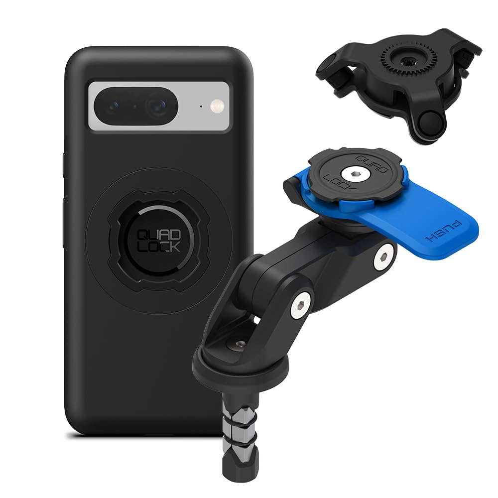 Quad Lock Support Téléphone pour Fourche de Moto avec Amortisseur de Vibrations et Coque MAG pour Pixel 8