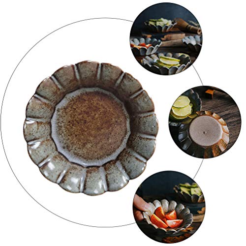 Hemoton Prato de molho de cerâmica para servir pires para sushi, aperitivo, louça, estilo japonês