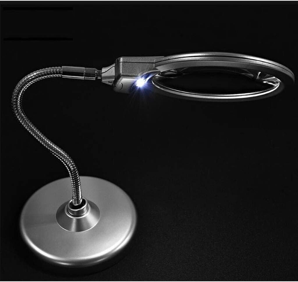 Lente di ingrandimento da Tavolo, Grande, for riparazioni, LED, for Ufficio, for schermi, Artigianato, Hobby, Pittura, Cucito, lavori ravvicinati, Anziani, Riparazione, Telefono Cellulare