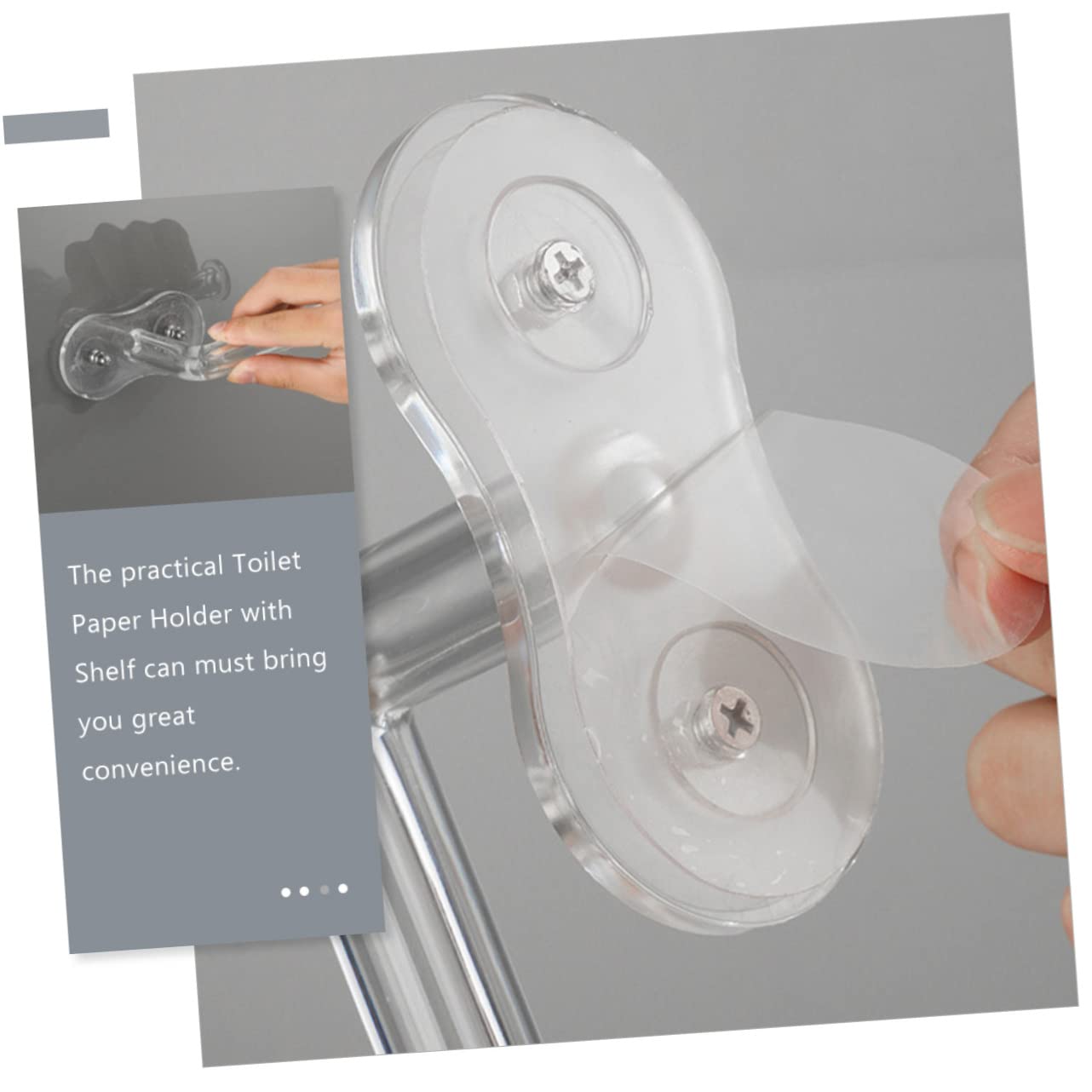 Mipcase Porta Rotolo Carta Igienica da Parete in Acrilico Installazione senza Punzonatura Superficie Liscia Design Semplice per Bagno e Toilette