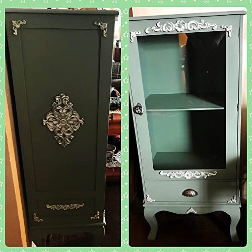 Muxsam Wood Carved Onlays Appliques, Long Carvings Overlays Decor, Rosette Inlay Decals Ornaments For Drawers Door Cabinet Mirror Dresser Wall Mantels Euro Furniture Crafts(4-Pack, 27X4Cm/10.7"X1.6") #TOP7