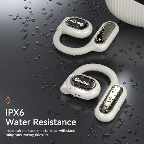 AUBOR Open Ear Headphones Wireless Bluetooth 5.3 Sports Headphones with 2 Microphones,16.2mm Driver, ENC Clear Talk,IPX6 Water-Resistant, Immersive Stereo Sound,45H Playtime for Running - Image 5