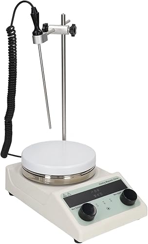 Agitador magnético, agitadores de laboratorio de 100 a 1500 rpm, placa caliente de 5.5 pulgadas, pantalla LED, máximo de 572.0 F, mezclador