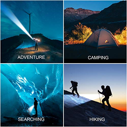 ERAY Rechargeable Torches LED Super Bright, 9600mAh Portable Searchlight 10000 Lumen Hand Torch Light with USB Cable/Shoulder Strap, Flashlight Spotlight Long Range for Outdoor Camping Hiking - Image 7