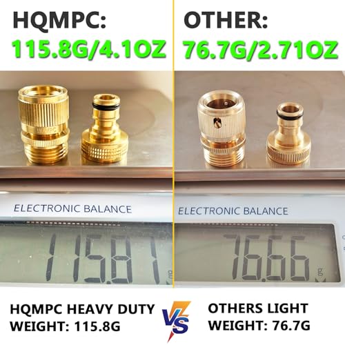 HQMPC Garden Hose Quick Connect Solid Brass Quick Connector Garden Hose Fitting Water Hose Connectors 3/4 inch GHT (2SETS) - Image 3