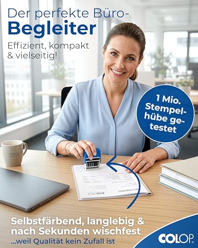 Colop S120/WD MiniInfoDater Schrifthöhe 4 mm Kissen blau/rot 12 Texte