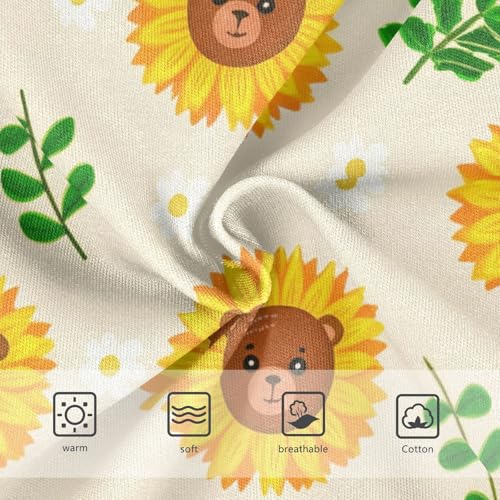 Cotton Girls Underwear Toddler Cute Cartoon Teddy Bear Sunflower Panties for Girl Durable Kids Briefs Undies 2t3