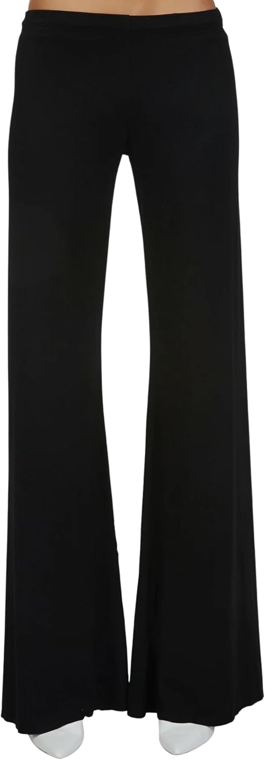 Michael Lauren Derby Core Wide Leg Pant, Womens Pants, Ultra Soft Knit Fabric, Made in LA, Wide Leg Pants for Women (Black)
