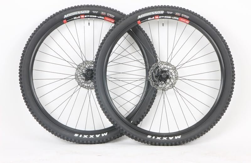 29 Inch 29er Mountain Bike Wheel Set DTS 545 Ferruled Rim 36 Spoke Shimno Centerlock Hubs Disc or Rim Brake 29 x 2.30 Aggressor EXO TR Tubeless Ready Tires Tubes Skewers, Rotors and Tools Included