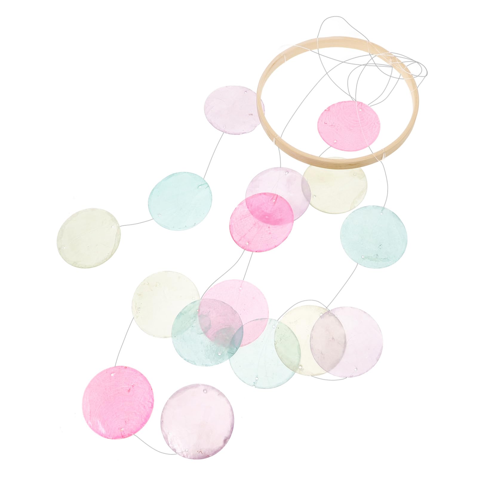 Mikikit Carillon Éolien Extérieur Fait Main en Coquillage Naturel, Décoration Élégante et Simple pour Jardin et Terrasse, Accessoire Décoratif Coloré et Poli la Main