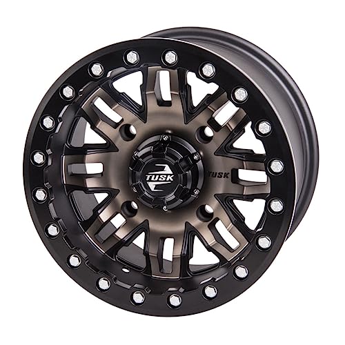 TUSK 4/156 Teton Beadlock Wheel 14x7 4.0 + 3.0 Smoke/Black