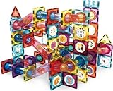 Olvy Blocchi magnetici Montessori Giocattoli – 100 Piastrelle Magnetiche per bambini – Giocattolo da costruzione magnetico a partire dai 3 anni – Smart Playground mattoncini magnetici per bambini