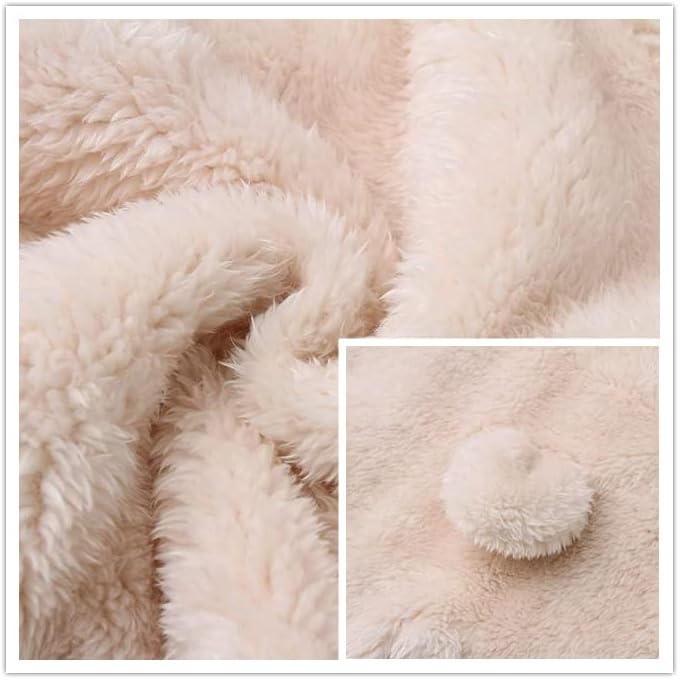 CAHL&FAUO Newborn Snowsuit Baby Cartoon Bear Onesie Warm Fleece Hooded Romper Jumpsuit - Image 5