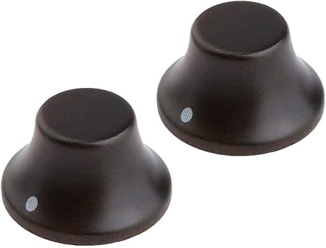 Dopro 2pcs Wood Knobs LP Strat Style Bell Knobs Wood Control Knobs Guitar Bass Top Hat Knobs with Indicator Rose Wood Knobs