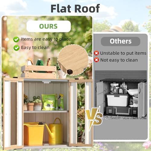 Image of AECOJOY Outdoor Storage Cabinet Waterproof with Floor & Adjustable Shelves