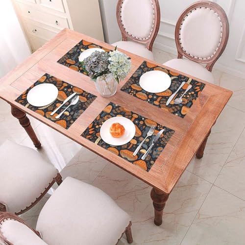 Sets de table champignons anti-tache et anti-chaleur - 6