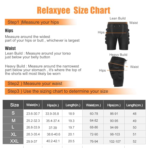 Image of Protective Padded Shorts, Impact Resistance Sportswear Outdoor Impact Protective Gear for Snowboard, Skate, Ski, Skateboard, Unisex, 3D Protection for Hip, Butt and Tailbone (Large) (M)