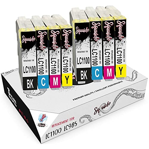 Squuido 8 Tintenpatronen LC1000 LC985 kompatibel mit Brother MFC-6490CW DCP-J315W DCP-195C DCP-375CW MFC-J615W MFC-5890CN DCP-J140W MFC-490CW DCP-6690CW MFC-J265W DCP-585CW DCP-145C | Hohe Kapazität Cover