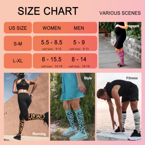 Image of 4 Pairs Compression Socks for Women Circulation-Best Support for Nurses,Running,Athletic,Travel