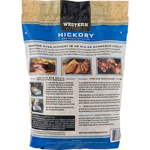 Western Premium BBQ Products Hickory BBQ Smoking Chips, 180 cu in - Thumbnail 4