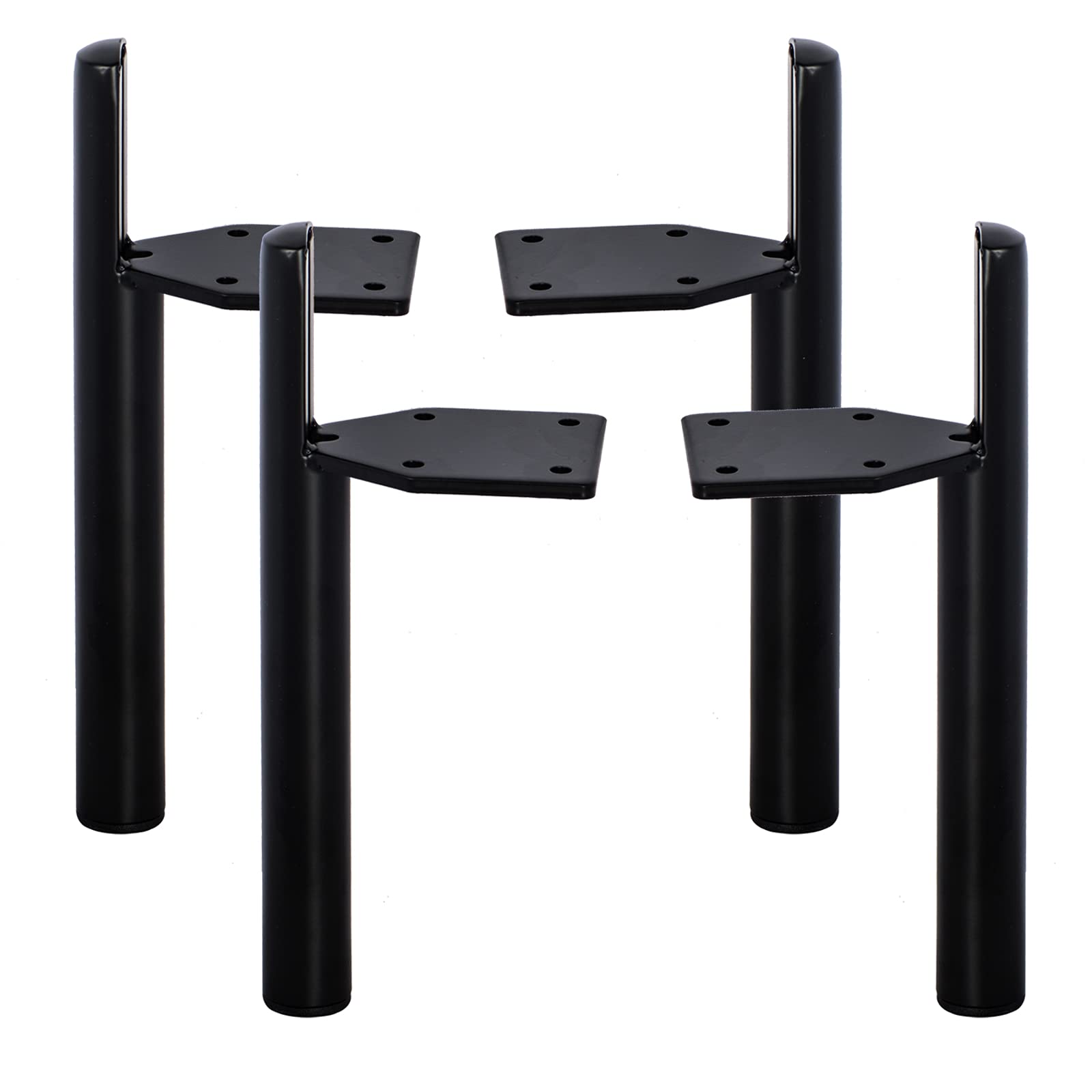 6 inch / 15cm Metal Furniture Legs, Pack of 4 Side-Mounted Table Legs Replacement Feet for Home DIY Projects Shelf Sofa Couch Ottoman TV Stand Black