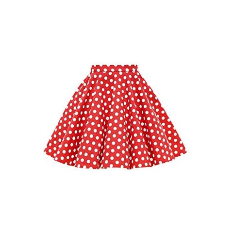 BlackButterfly Kids Vintage 50's Full Circle Girls Swing Skirt (Polka Dot - Red, 9-10 YRS) Cover