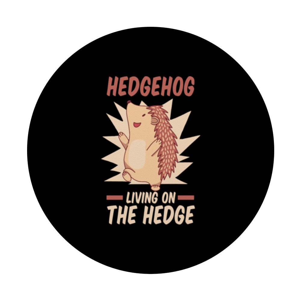 Hedgehog Pet Cute Hedgehog Animal Lover PopSockets Swappable PopGrip, Black - Image 3