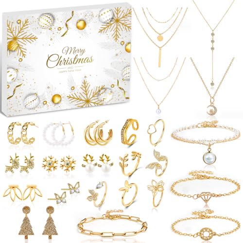 Jewelry Advent Calendar 2025 for Adult Women, 24 Days of