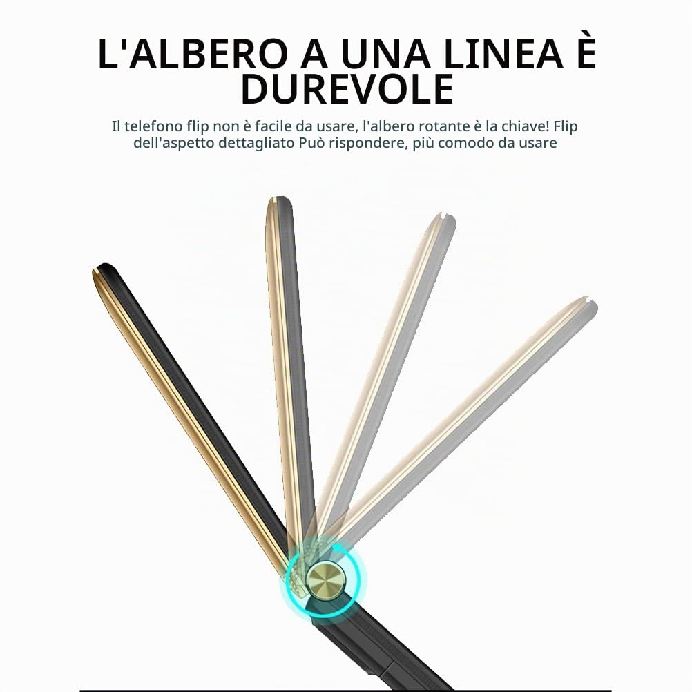 KKPLZZ G10-C Cellulare a Conchiglia per Anziani, Facile da Usare Con Tasti Grandi, Doppio Schermo, Volume Grande e Custodia Protettiva