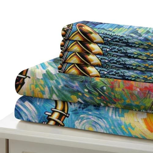Housse de couette saxophone 3D pour chambre d'ado mélomane Super King - 6