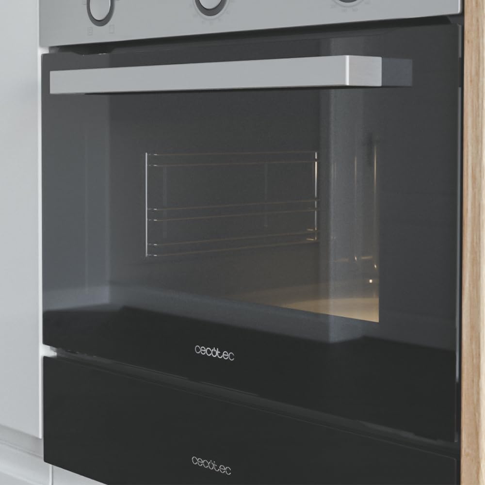 Cecotec Einbaubackofen Bolero Hexa C134500 Inox, 2600W, 56L Kapazität, Niedriger Verbrauch, 4 Funktionen, Timer, Dampfreinigung, Dampfkochen, Energieklasse A, Dreifach-Glas-Tür, 3 Einschubebenen
