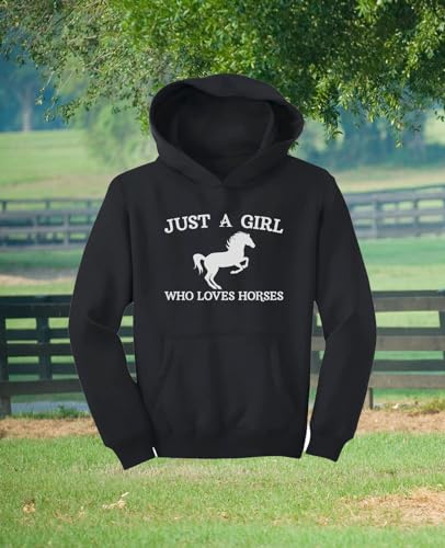 Tstars Just a Girl Who Loves Horses Hoodie for Girls Youth Equestrian Hoodies Gift Horseback Riding and Fans4