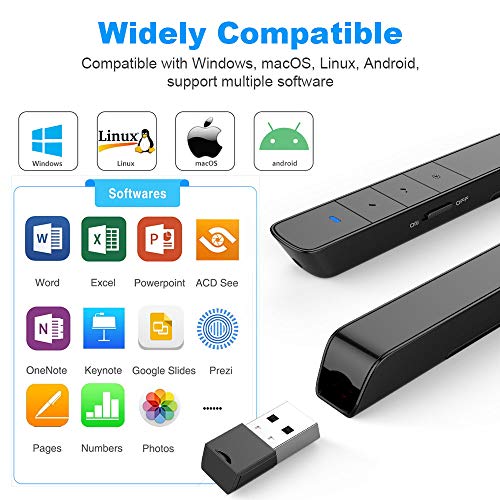 Key-Customized Wireless Presenter Remote, KNORVAY N36 Presentation Pointer Presenter Supports Hyperlink, Media Play/Pause, Previous/Next Track, Volume Mute etc