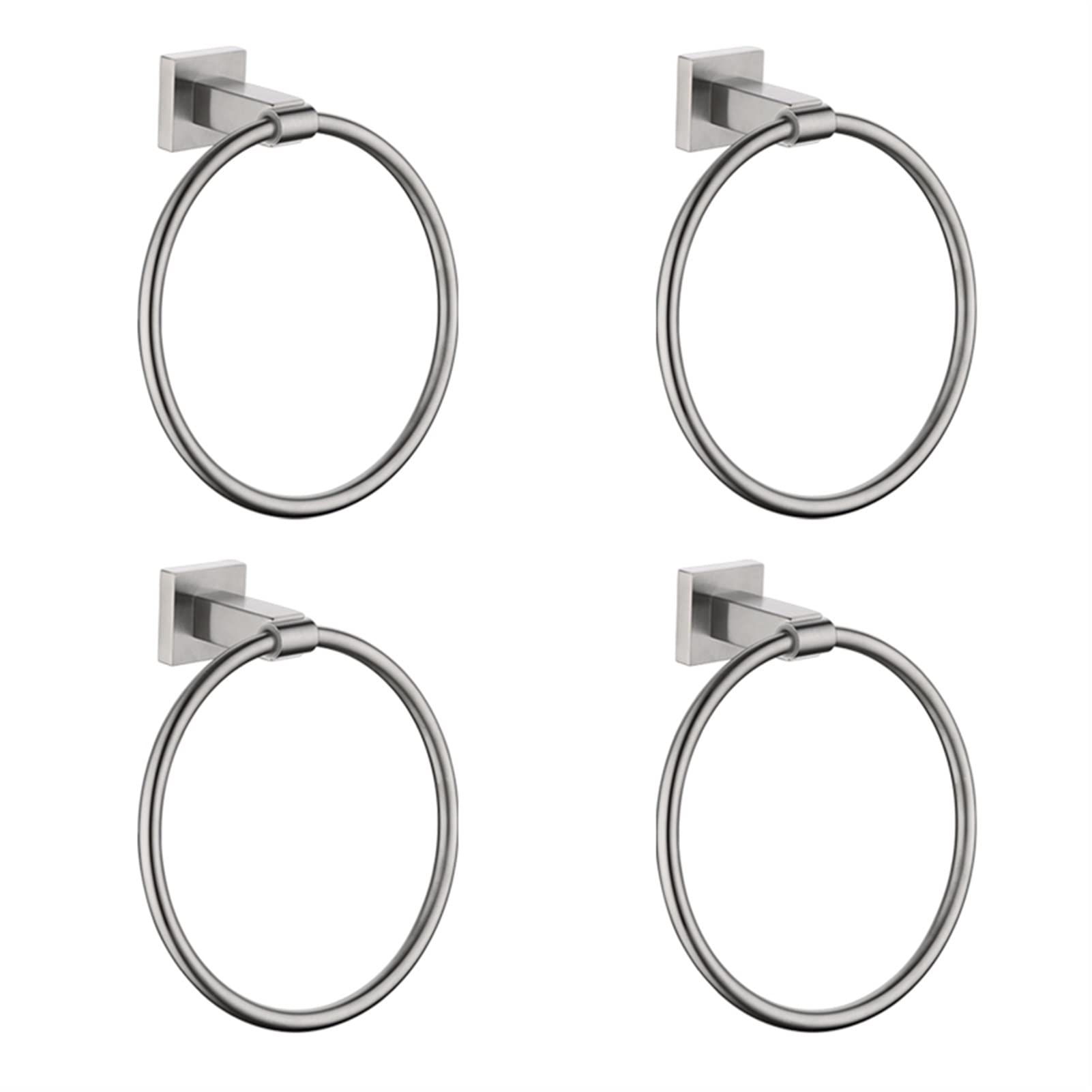 Lot de 4 porte-serviettes muraux modernes en acier inoxydable avec étagère