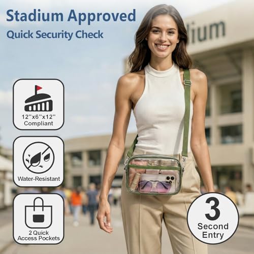 Image of PACKISM Clear Bag for Stadium Events - Small Clear Purses for Women Stadium Crossbody for Game Day, Festival, Concerts