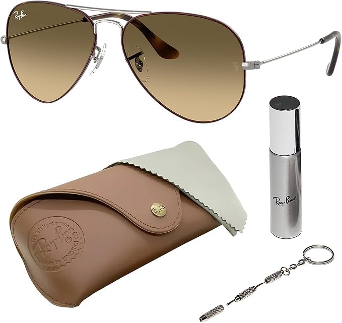 Image of Ray-Ban RB3025 AVIATOR LARGE METAL Pilot Shape Sunglasses for Men & Women with Official Eyewear Kit