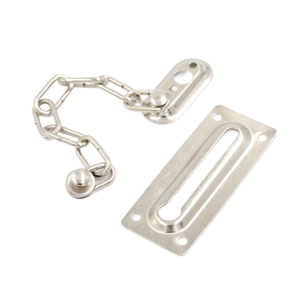 Lkfjnhepf 1 Door Chain Pcs Chrome Chain Door Safety Guard Latch Security Peep Bolt Locks Cabinet Latches Diy Home Tools(1)