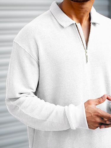 Image of Maniac || Mens || Textured || Polo Neck || Full Sleeve || Half Zipper || Cotton || T-Shirt