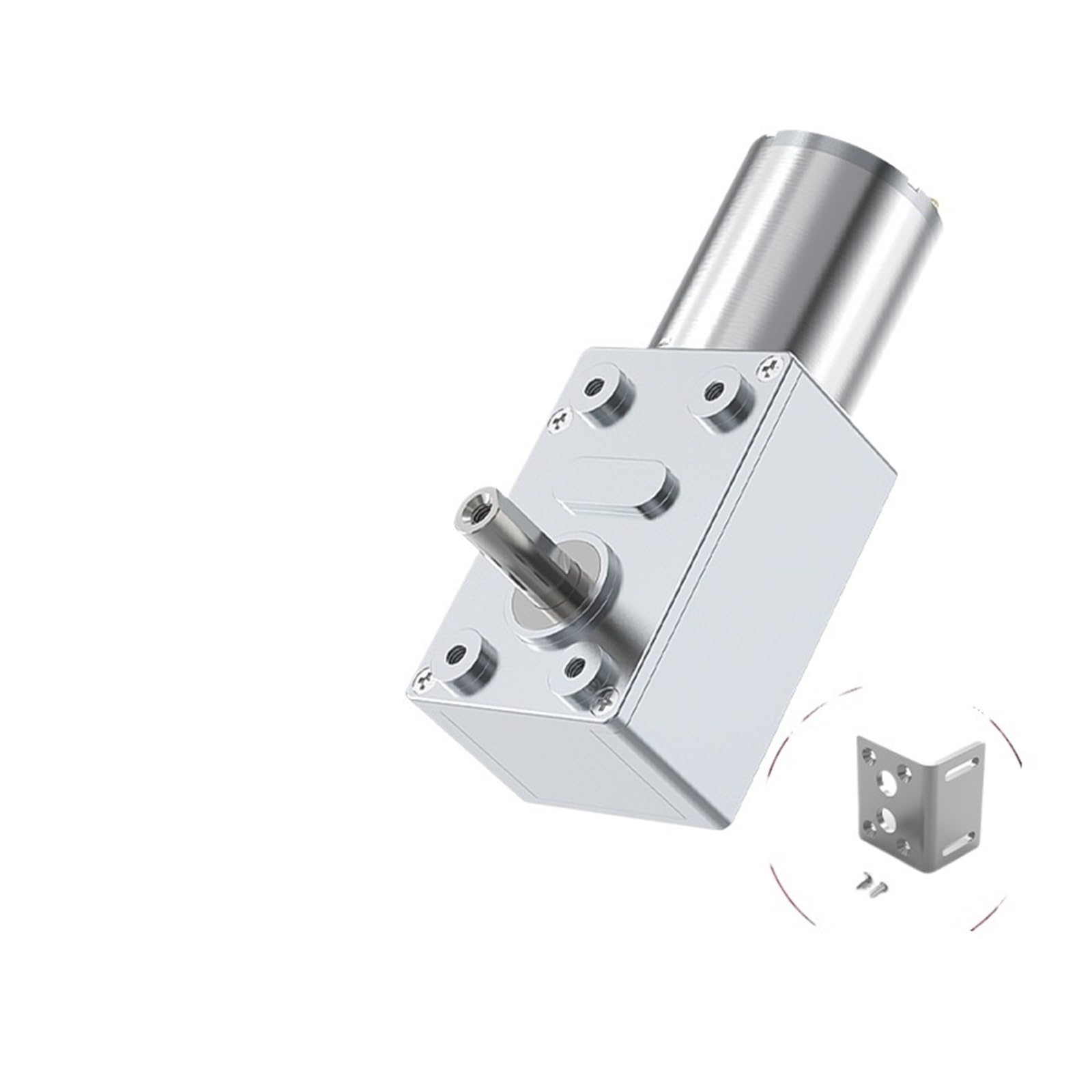 Cambio, JGY370 DC 6V 12V 24V Riduttore di velocità a coppia elevata Motoriduttore a vite senza fine in metallo a reversibile a bassa,per robot per auto RC(6RPM,12V)