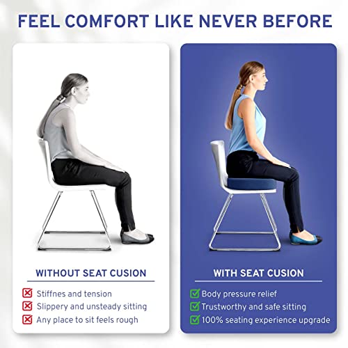 Comfysure Seat Cushion For Office Chair, Memory Foam With Removable Non-Slip Microfiber Cover - Coccyx, Tailbone, Sciatica, Lower Back Support And Pain Relief - Fits Most Office Chairs And Car Seats #TOP2