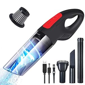 URAQT Kabellos Handstaubsauger, 5000PA Beutelloser Handsauger, Handstaubsauger Akku Testsieger, 120W, 2500mAh Litium…