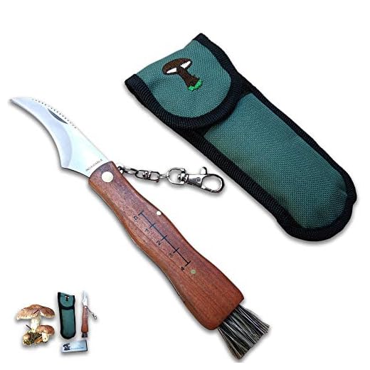 CUPERINOX Coltello a Funghi, Coltello per Funghi, Coltello da Funghi, Coltello da Fungo, in Acciaio Inox, con Custodia, Coltello Incluso, Coltello micologica