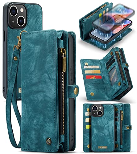 UFinetech Case for iPhone 14, Shockproof Card Holder Leather Wallet Cover for iPhone 14