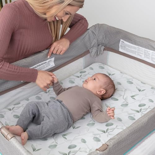 Image of Pack n Play Sheets, BROLEX 2 Pack Mini Crib Sheets,Stretchy Portable Fitted Playard Sheet Set, Convertible Playard Mattress Cover,Ultra Soft Breathable Material,Koala & Foliage